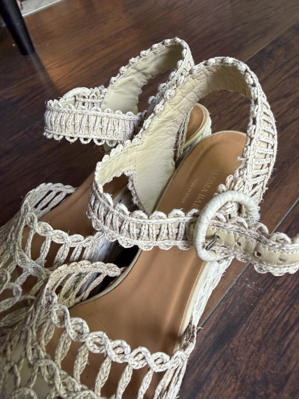 Paloma Barcelo euro summer Woven coastal boho Wedge Sandals in Natural Beige 39 - Picture 5 of 10